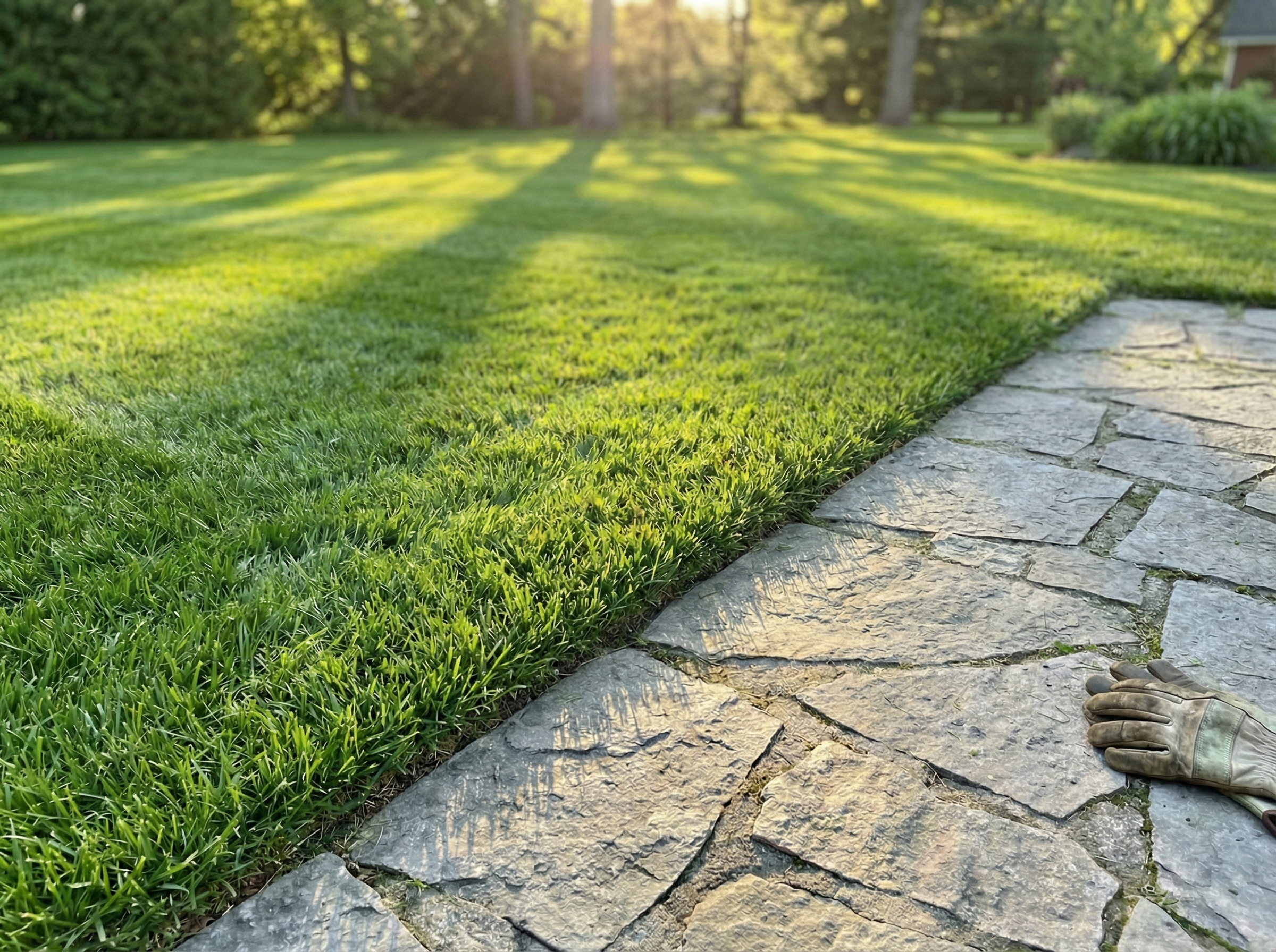 Freshly cut lawn by King's Cut Landscaping Huntsville, AL