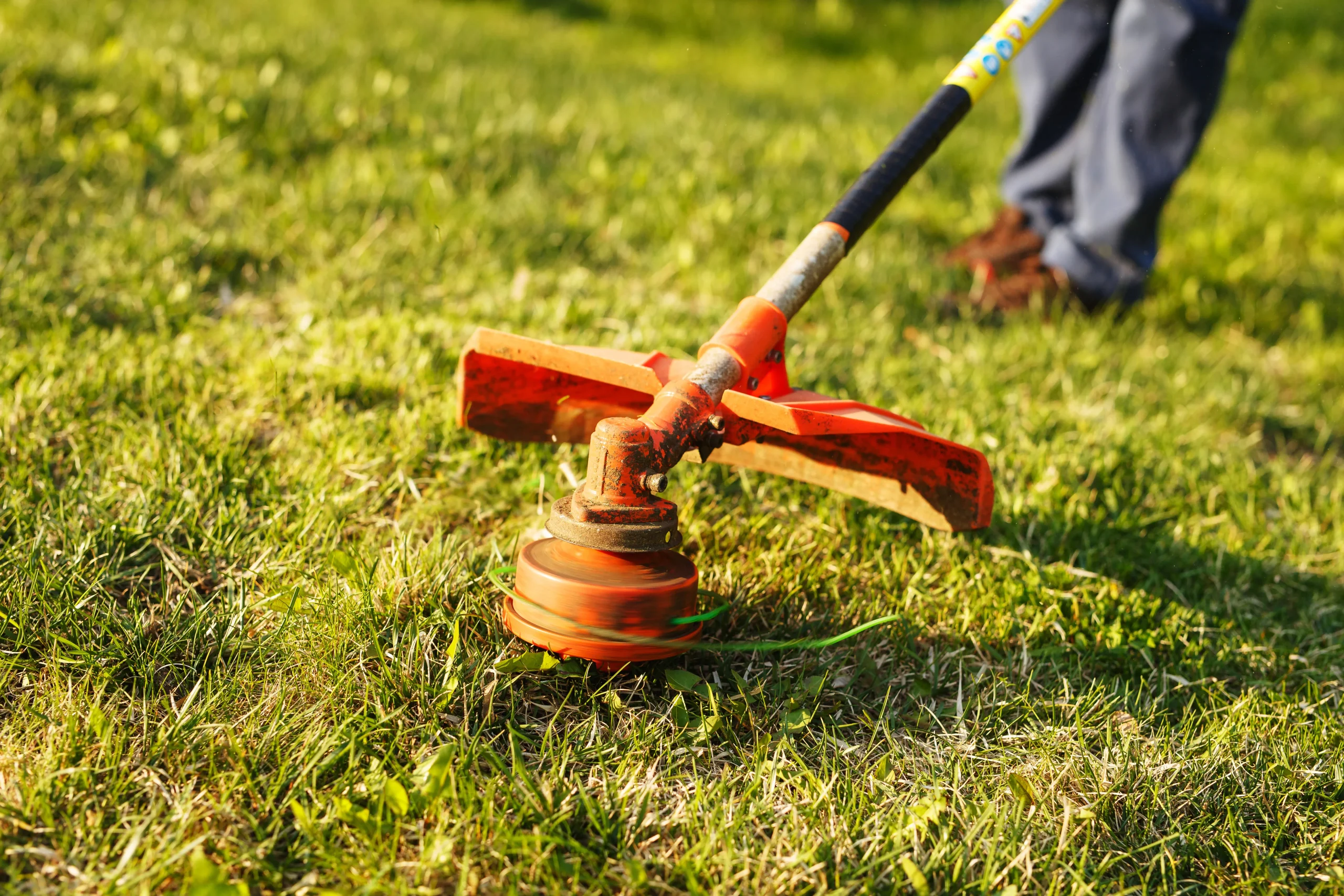 Weed Eater Clearing beautiful lawn in Huntsville, AL