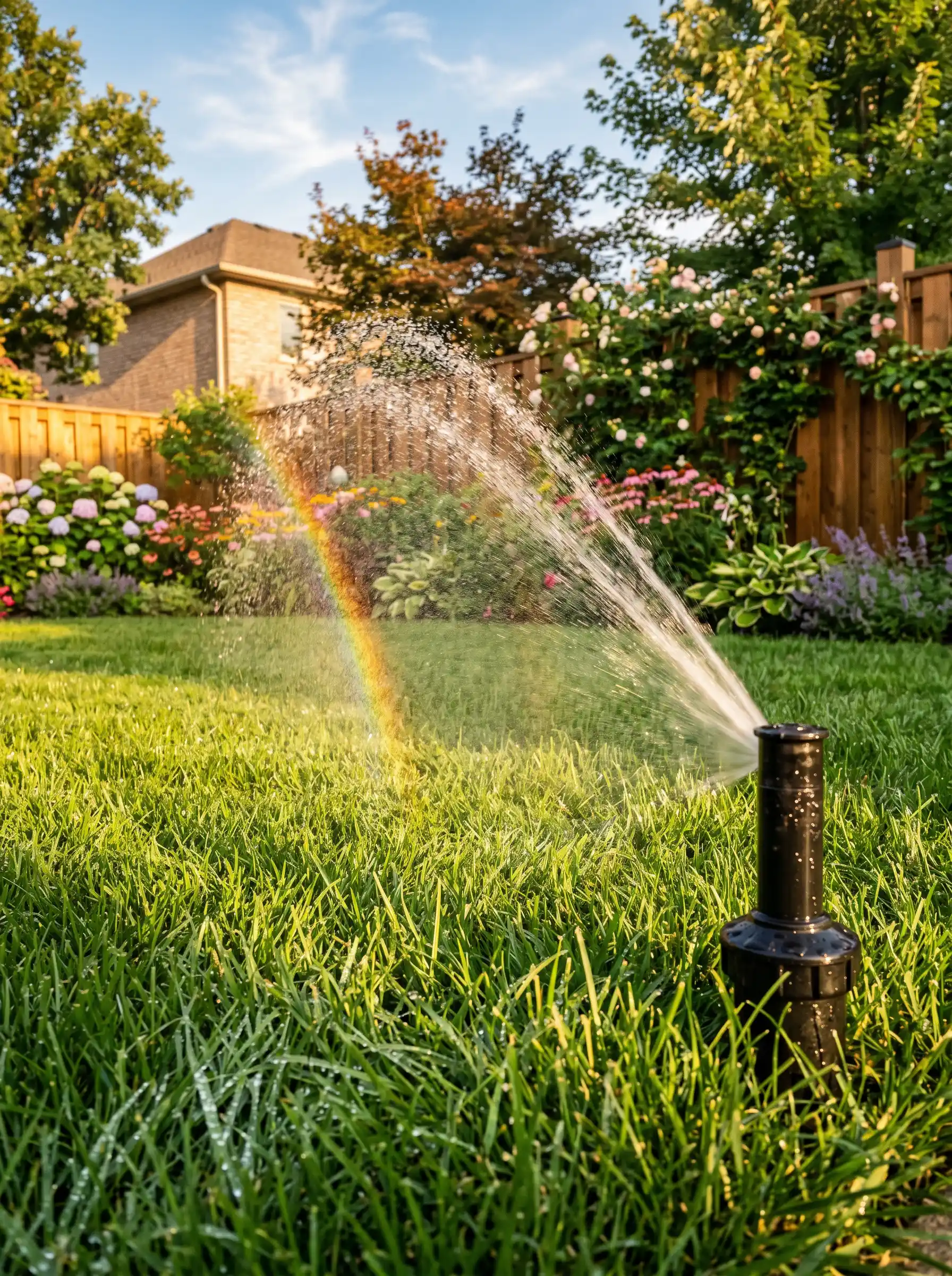Sprinkler system in Huntsville AL from King's Cut Landscaping