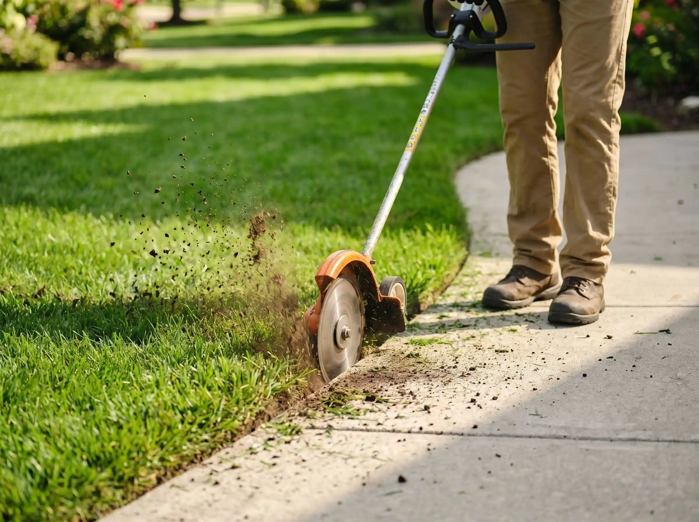 Edging in an Alabama lawn from King's Cut Landscaping