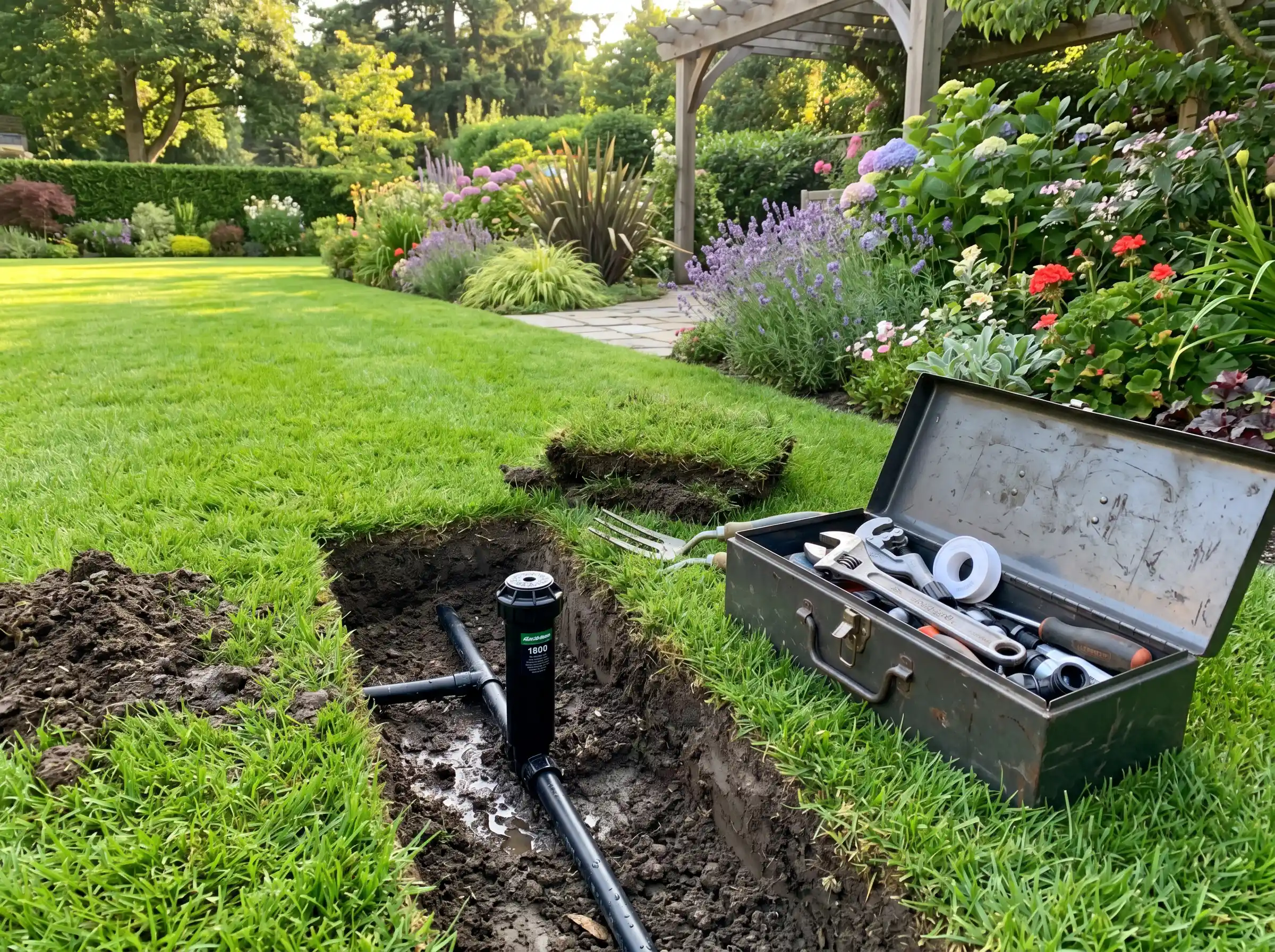 Irrigation maintenance in Huntsville, AL from King's Cut Landscaping