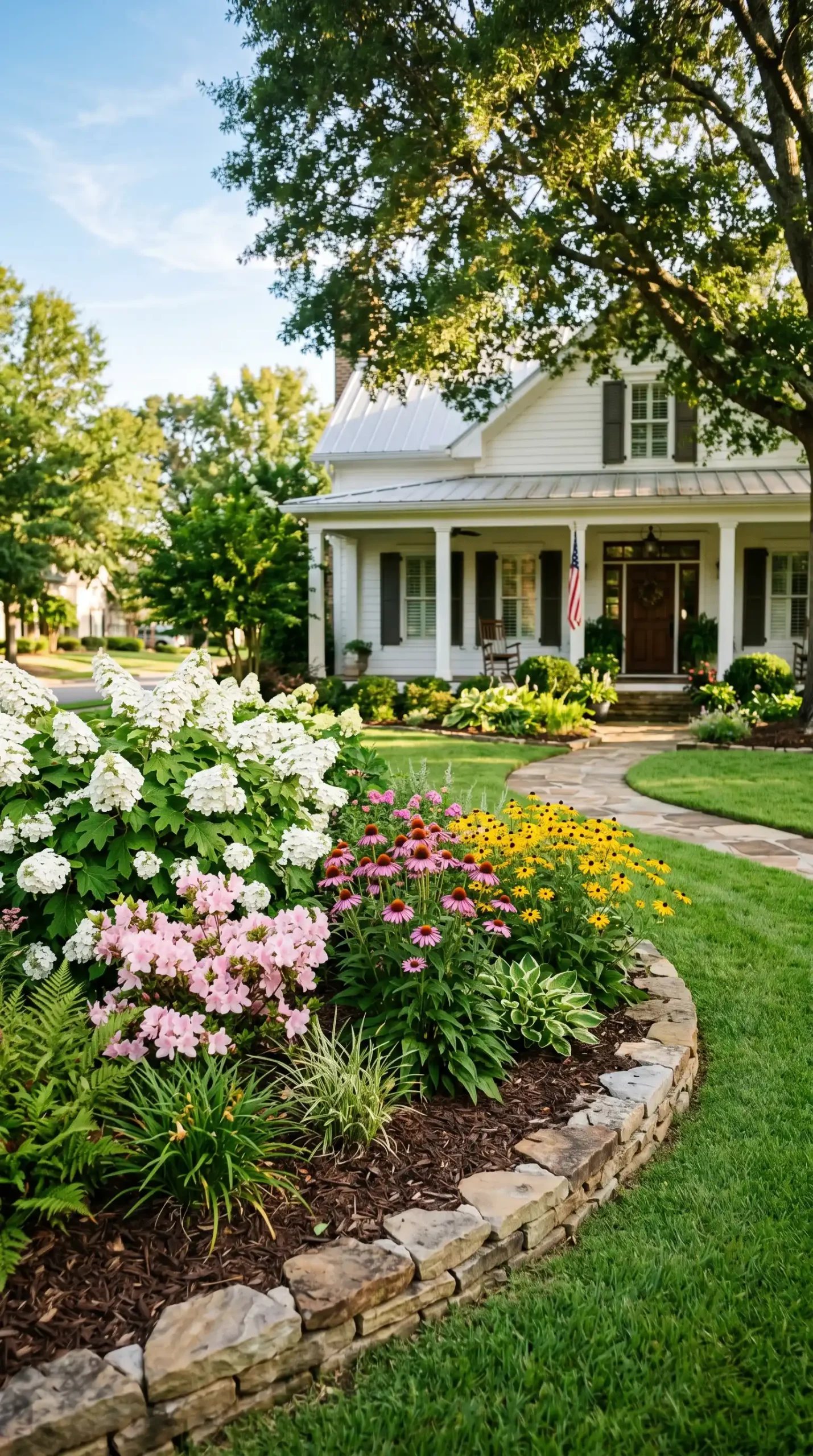Native Flower Bed for Madison Alabama home from King's Cut Landscaping