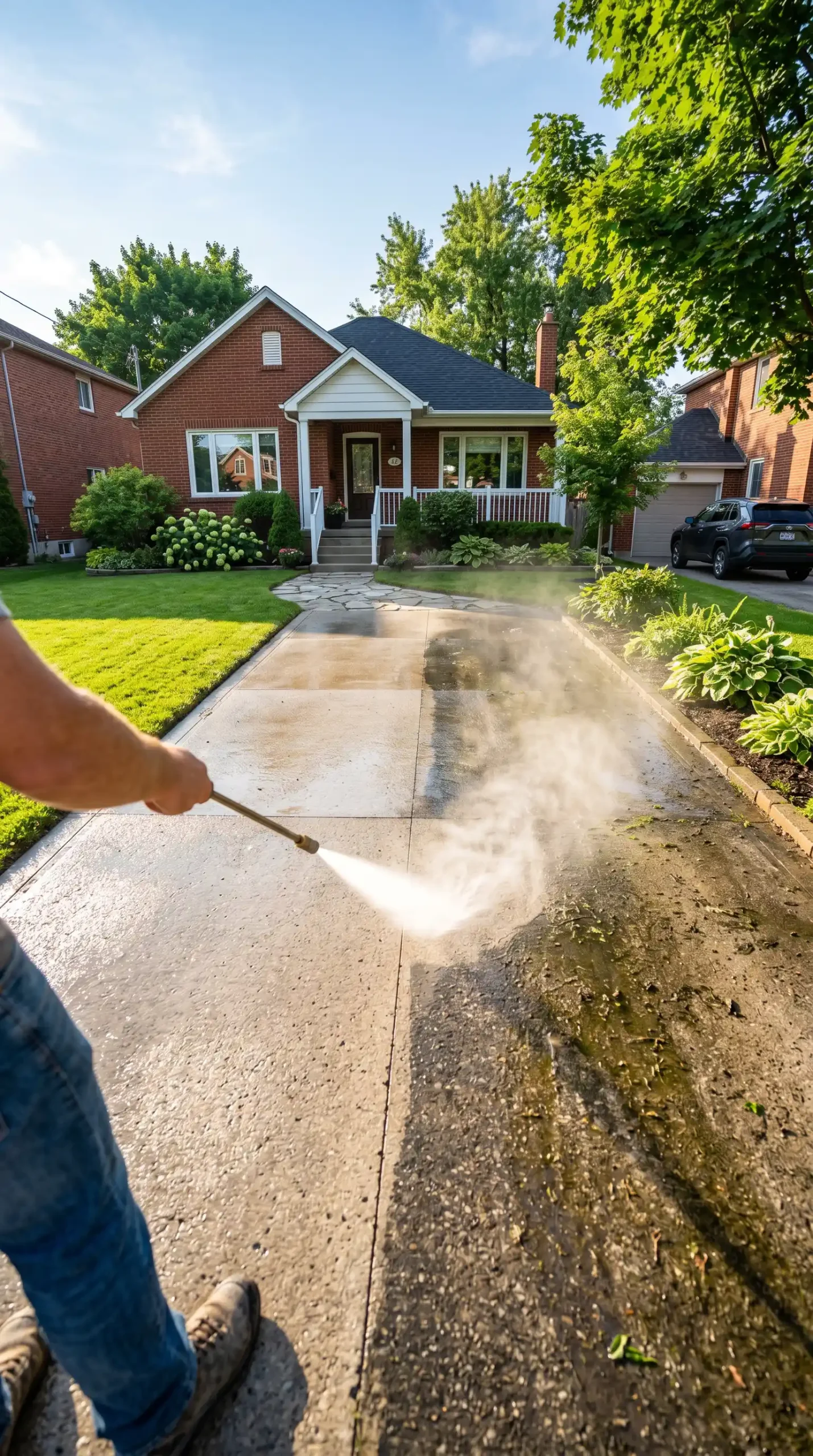 Outdoor clean up through pressure washing in Huntsville, AL from King's Cut Landscaping
